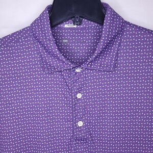 Onward Reserve Polo Shirt Mens Large Purple Martini Print Performance Loganberry